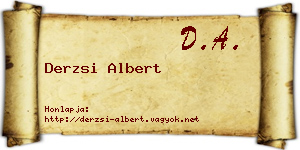 Derzsi Albert névjegykártya