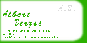 albert derzsi business card